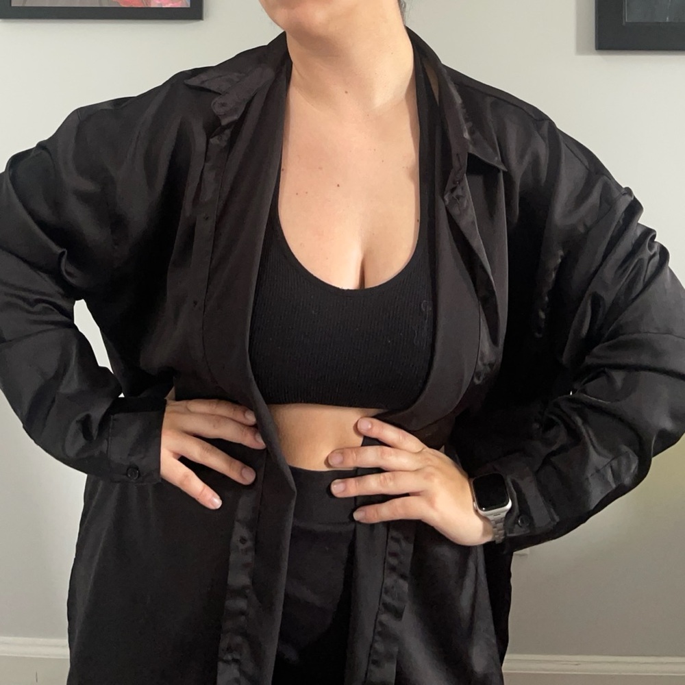 Missguided Black Button Down